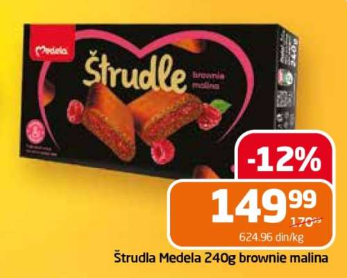 Štrudla Medela 240g brownie malina
