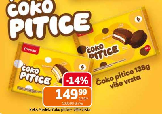 Keks Medela čoko pitice - više vrsta