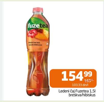 Ledeni čaj Fuzetea 1,5l breskva/hibiskus