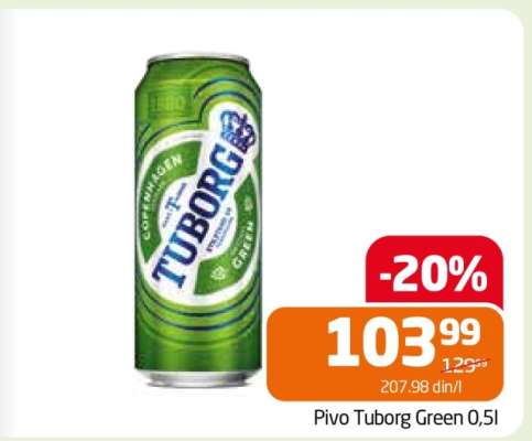 Pivo Tuborg Green 0,5l