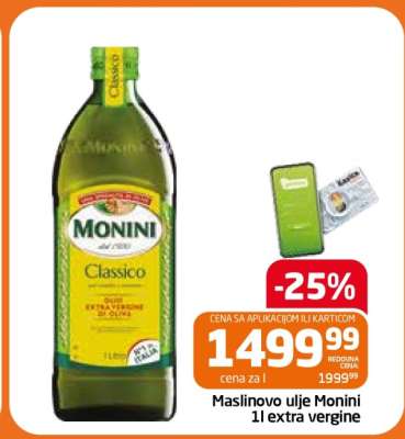 Maslinovo ulje Monini 1l extra vergine