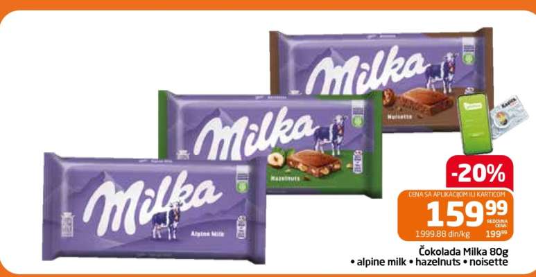 Čokolada Milka 80g