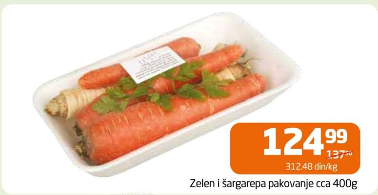 Zelen i šargarepa pakovanje cca 400g