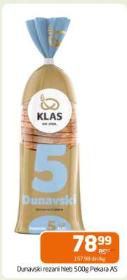 Dunavski rezani hleb 500g Pekara AS