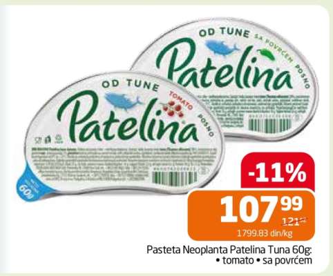 Pasteta Neoplanta Patelina Tuna 60g