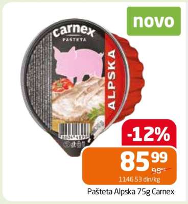 Pašteta Alpska 75g Carnex