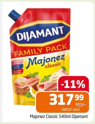 Majonez Classic 540ml Dijamant