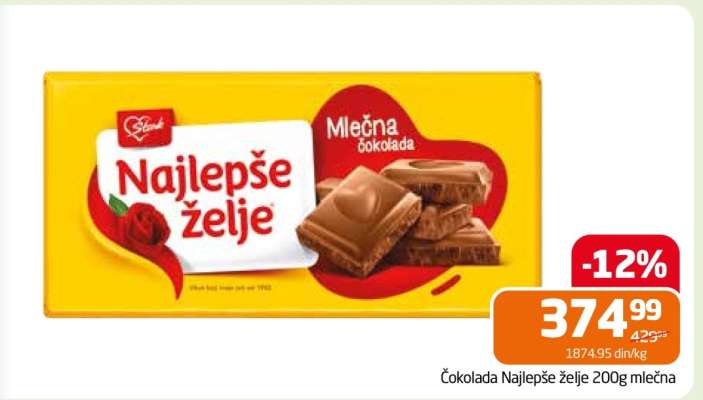 Čokolada Najlepše želje 200g mlečna