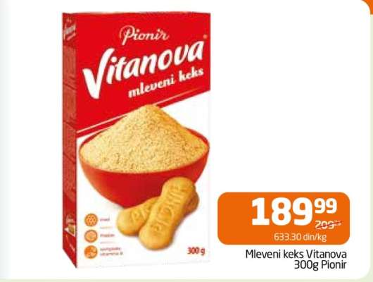 Mleveni keks Vitanova 300g Pionir