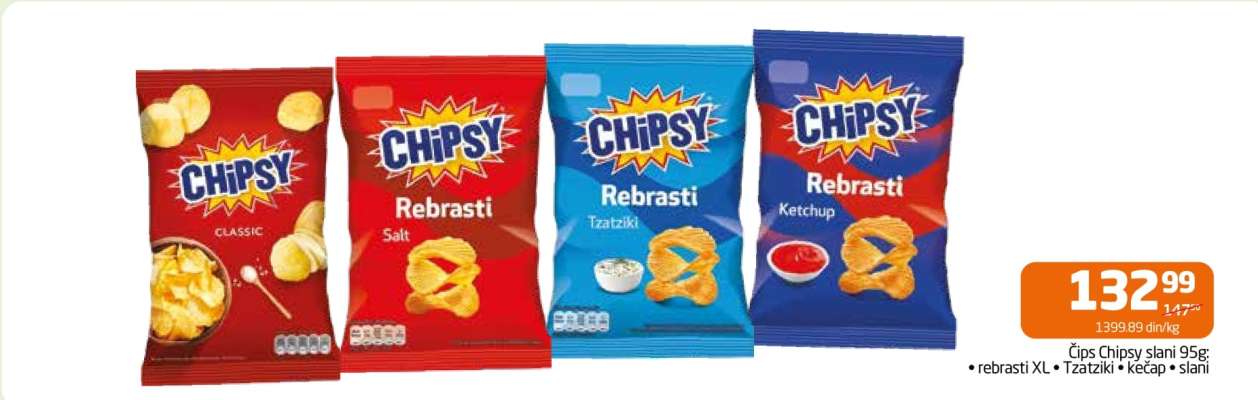 Čips Chipsy slani 95g