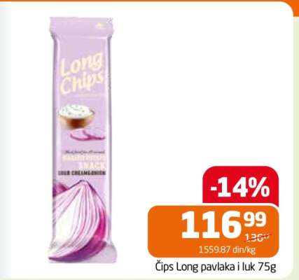 Čips Long pavlaka i luk 75g