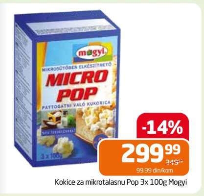 Kokice za mikrotalasnu Pop 3x100g Mogyi
