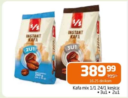 Kafa mix 1/1 24/1 kesica: 3u1, 2u1