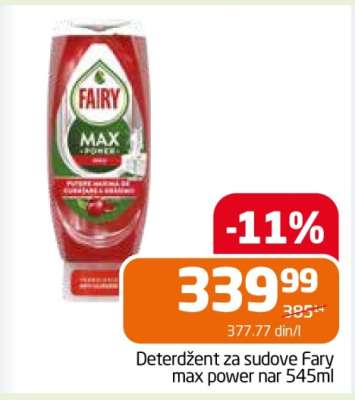 Deterdžent za sudove Fairy max power nar 545ml