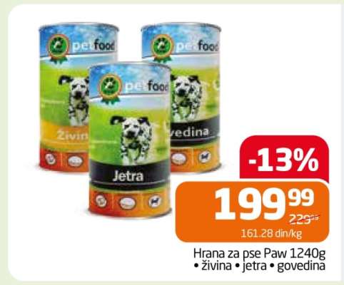 Hrana za pse Paw 1240g