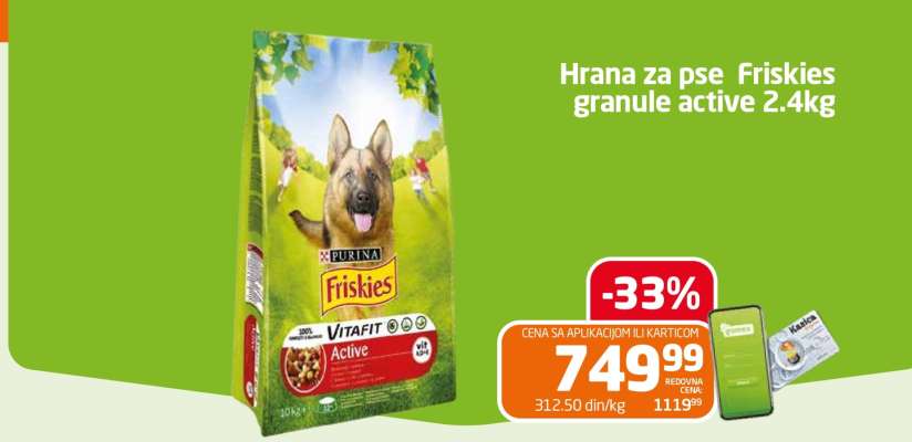 Hrana za pse Friskies granule active 2.4kg