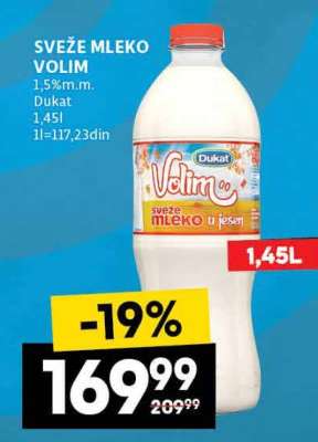 Sveže mleko Volim
