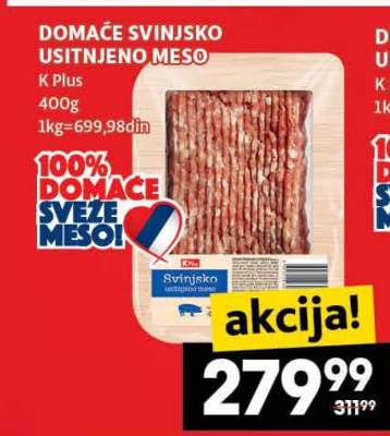 DOMAĆE SVINJSKO USITNJENO MESO