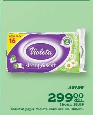 Toaletni papir Violeta kamilica 3sl. 16kom.