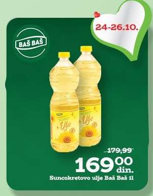 Suncokretovo ulje Baš Baš 1l