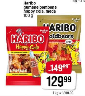 Haribo gumene bombone happy cola, meda