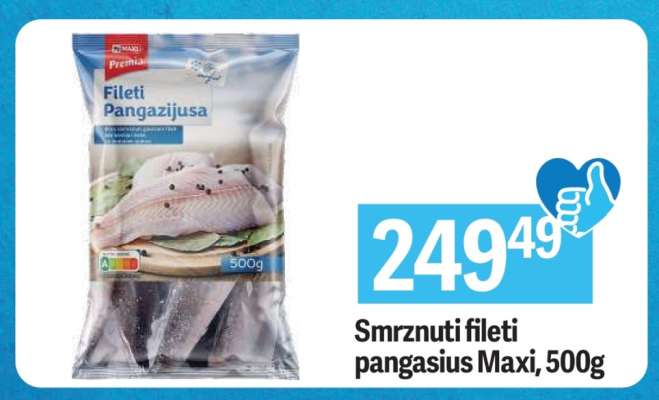 Smrznuti fileti pangasius Maxi, 500g