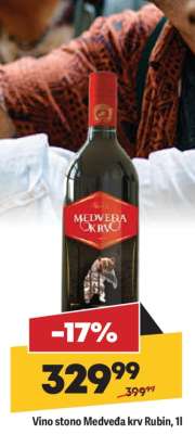 Vino stono Medveda krv Rubin 1l