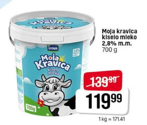 MOJA KRAVICA KISELO MLEKO 2.8 % m.m.