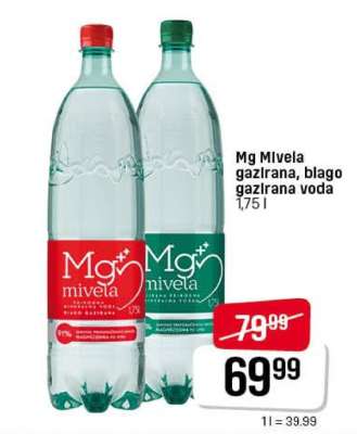 Mg Mivela gazirana, blago gazirana voda
