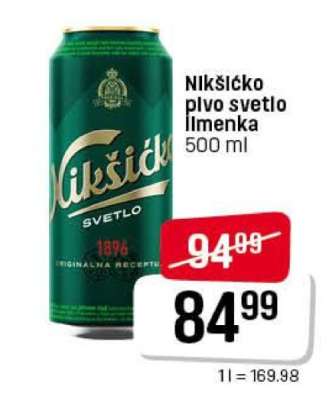 Nikšićko pivo svetlo limenka