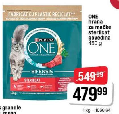 ONE hrana za mačke sterilcat govedina 450 g