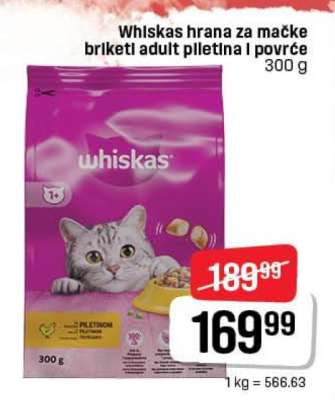 Whiskas hrana za mačke briketi adult piletina i povrće