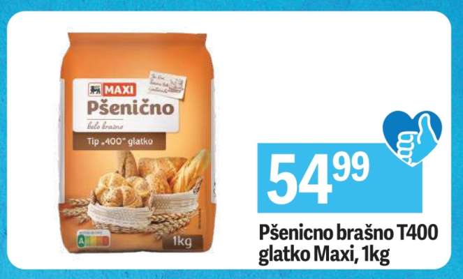 Pšenično brašno T400 glatko Maxi 1kg
