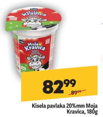 Kisela pavlaka 20%mm Moja Kravica, 180g