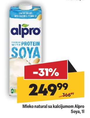 Mleko natural sa kalcijumom Alpro Soya, 1l