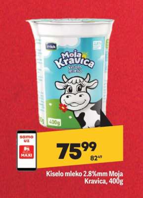 Kiselo mleko 2.8 % mm Moja kravica 400g