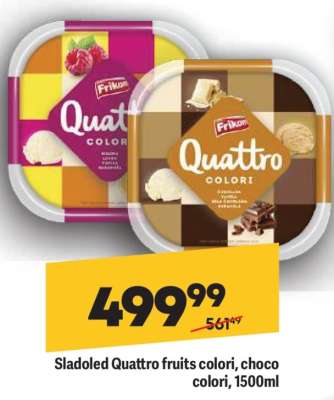 Sladoled Quattro Fruits colori, Choco colori, 1500ml