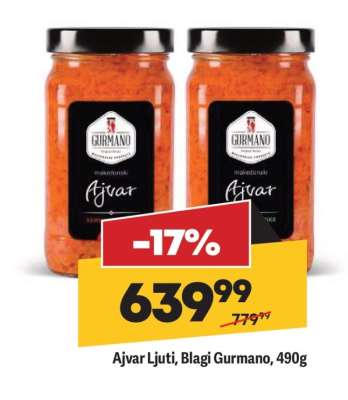 Ajvar Ljuti blagi Gurmano 490g