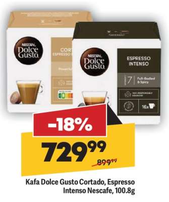 Kafa Dolce Gusto Cortado, Espresso Intenso Nescafe, 100.8g