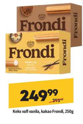 Keks vafl vanila, kakao Frondi, 250g