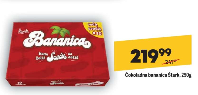 Čokoladna bananica Štark 250g