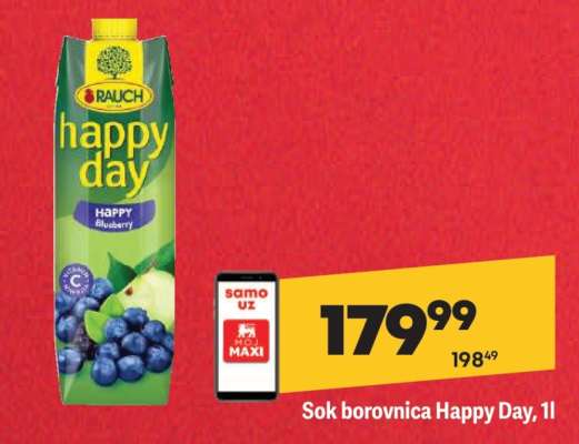 Sok borovnica Happy Day 1l