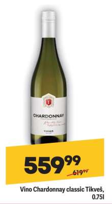 Vino Chardonnay classic Tikveš, 0.75l