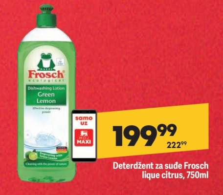 Deterdžent za suđe Frosch lique citrus, 750ml