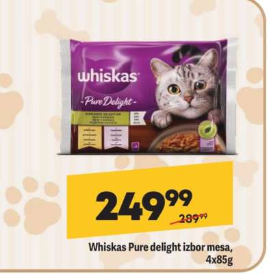 Whiskas Pure delight izbor mesa, 4x85g