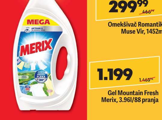 Gel Mountain Fresh Merix, 3.96l/88 pranja