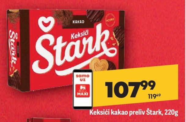 Keksići kakao preliv Štark 220g