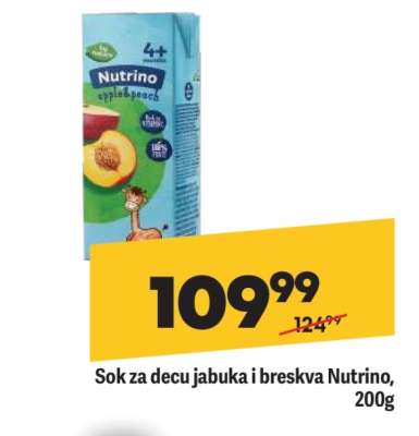 Sok za decu jabuka i breskva Nutrino 200g