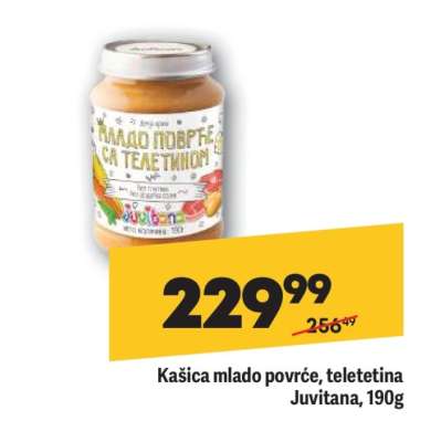 Kašica mlado povrće, teletetina Juvitana, 190g