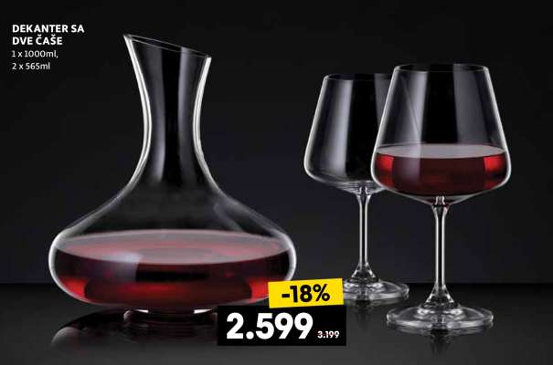 DEKANTER SA DVE ČAŠE